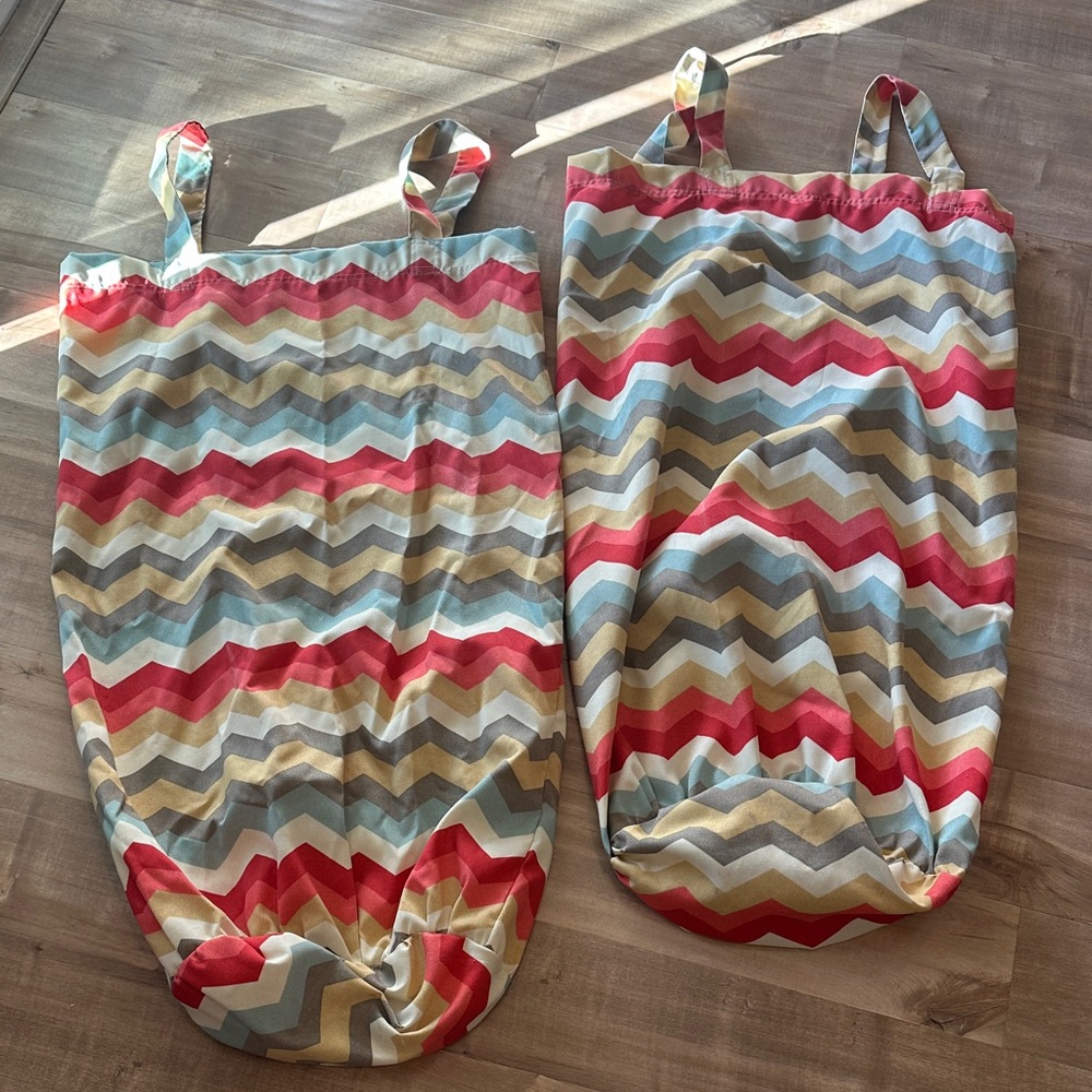 Pair of Chevron Pattern Fabric of Laundry Bags